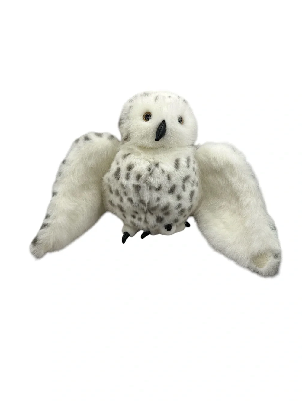 Folkmanis White Snowy Owl Plush Hand Puppet 10” Rotating Head Vintage 2010